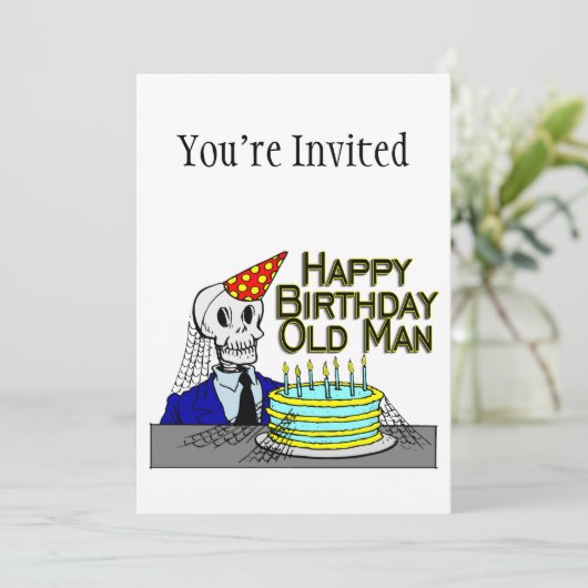 Happy Birthday Spider Web Old Man Kaart (Staand voorkant)
