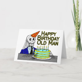 Happy Birthday Spider Web Old Man Kaart