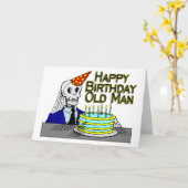 Happy Birthday Spider Web Old Man Kaart (Gele Bloem)