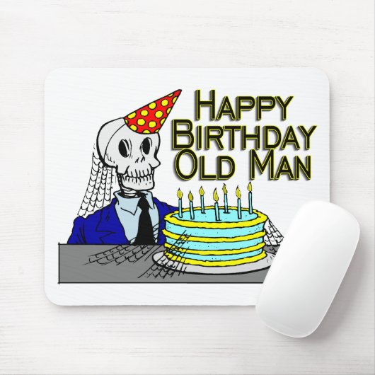 Happy Birthday Spider Web Old Man Muismat (Met muis)