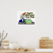 Happy Birthday Spider Web Old Man Poster (Keuken)
