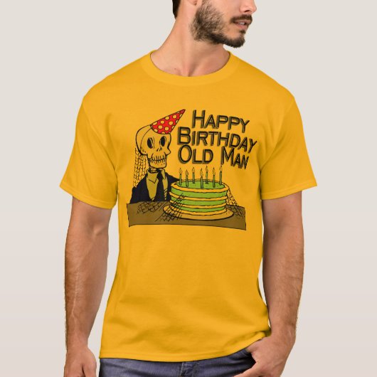 Happy Birthday Spider Web Old Man T-shirt (Voorkant)