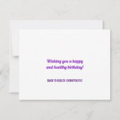 Happy Birthday Spine Candles Chiropractic Kaart (Achterkant)