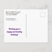 Happy Birthday Spine Candles Paars Briefkaart (Achterkant)