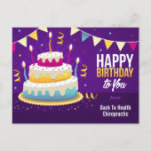 Happy Birthday Spine Candles Paars Briefkaart (Voorkant)