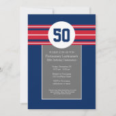 Happy Birthday Sports Jersey Stripes Name and Age Kaart (Voorkant)