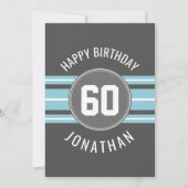 Happy Birthday Sports Jersey Stripes Name and Age Kaart (Achterkant)