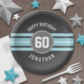 Happy Birthday Sports Jersey Stripes Name and Age Papieren Bordje