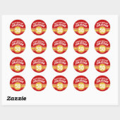 Happy Birthday Sportstripes met Goud Red Ronde Sticker (Vel)