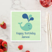 Happy Birthday Spouting Whale Party Servet (Insitu)