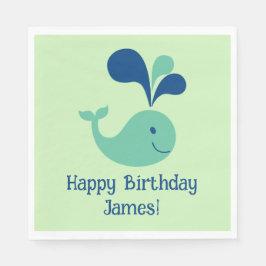 Happy Birthday Spouting Whale Party Servet