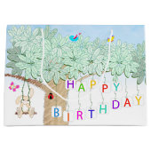 Happy Birthday Spring Celebration Garden Party Groot Cadeauzakje (Voorkant)