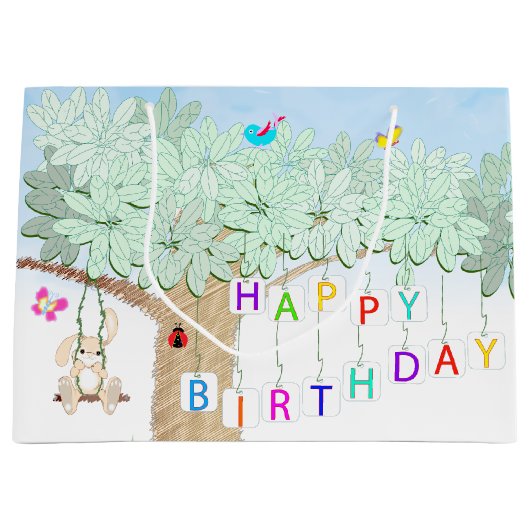 Happy Birthday Spring Celebration Garden Party Groot Cadeauzakje (Voorkant)