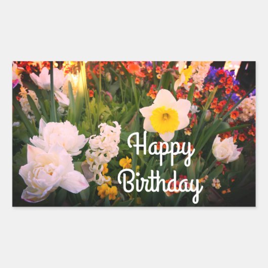 Happy Birthday Spring Flowers #1-1 Stickers (Voorkant)