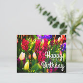 Happy Birthday Spring Flowers #5 Briefkaart (Staand voorkant)