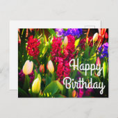 Happy Birthday Spring Flowers #5 Briefkaart (Voorkant / Achterkant)