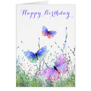 Happy Birthday - Spring Joy - Colorful Butterflies