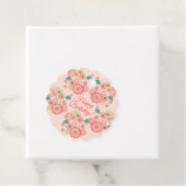 Happy Birthday - Spring Peach Flowers Garden Bedankjes Labels (In situ)