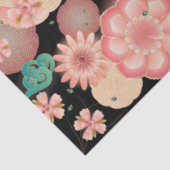 Happy Birthday - Spring Peach Flowers Garden Boho Tissuepapier (Detail)