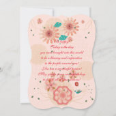 Happy Birthday - Spring Peach Flowers Garden Decor Kaart (Achterkant)