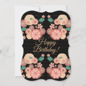 Happy Birthday - Spring Peach Flowers Garden Decor Kaart (Voorkant)