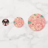 Happy Birthday Spring Peach Flowers Garden Pattern Confetti (Achterkanten)