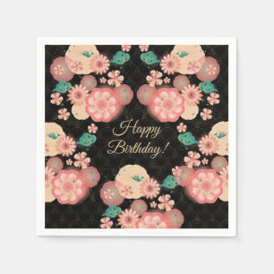 Happy Birthday - Spring Peach Flowers Garden Servet