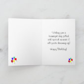 Happy Birthday Sprinsed Blue Cupcake Kaart (Binnen)