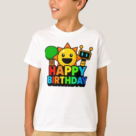 Happy Birthday Sprunki - Tree Sun Funbot T-shirt (Voorkant)