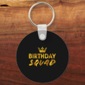 Happy Birthday Squad King Best Black Crown Funny P Sleutelhanger (Voorkant)