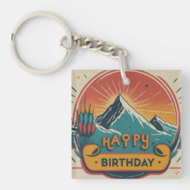 Happy Birthday Square Sleutelhanger