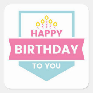 Happy Birthday Square Sticker