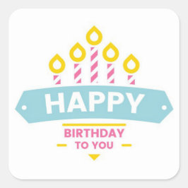Happy Birthday Square Sticker