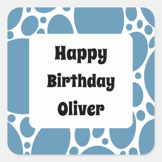 Happy birthday square sticker (Voorkant)