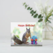 Happy Birthday Squirrel Briefkaart (Staand voorkant)