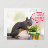 Happy Birthday Squirrel Briefkaart (Voorkant / Achterkant)