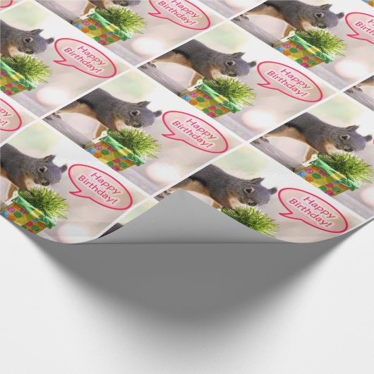 Happy Birthday Squirrel Cadeaupapier (Hoek)