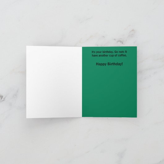 Happy Birthday Squirrel Coffee Kaart (Binnen)