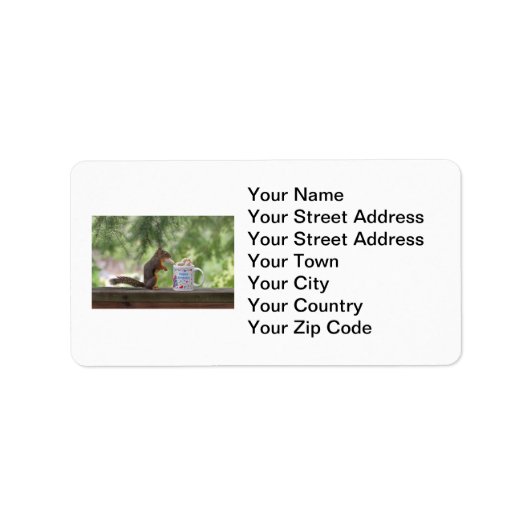 Happy Birthday Squirrel Etiket (Voorkant)