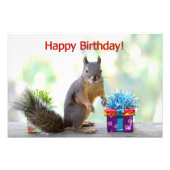 Happy Birthday Squirrel Foto Afdruk (Voorkant)