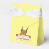 Happy Birthday Squirrel Holding Aangepast teken Bedankdoosjes (Voorkant Zijde)