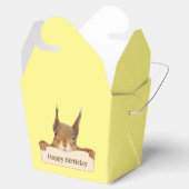 Happy Birthday Squirrel Holding Aangepast teken Bedankdoosjes (Geopend)