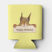 Happy Birthday Squirrel Holding Aangepast teken Blikjeskoeler (Achterkant)