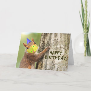 Happy Birthday Squirrel in Coronavirus Face Mask Feestdagen Kaart