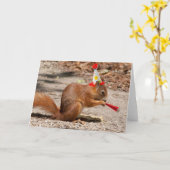 Happy Birthday Squirrel Kaart (Gele Bloem)