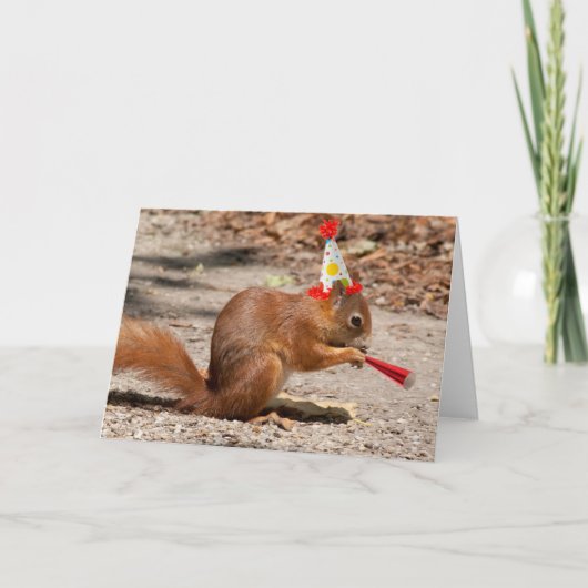 Happy Birthday Squirrel Kaart (Voorkant)
