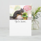 Happy Birthday Squirrel Kaart (Staand voorkant)
