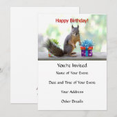 Happy Birthday Squirrel Kaart (Voorkant / Achterkant)