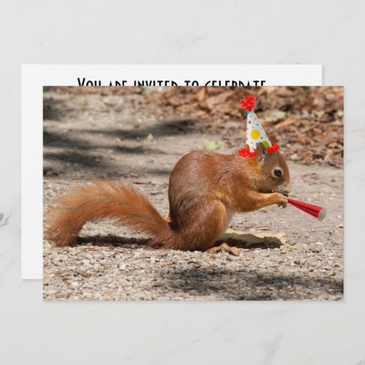 Happy Birthday Squirrel Kaart (Voorkant / Achterkant)