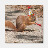 Happy Birthday Squirrel Magneet (Voorkant)